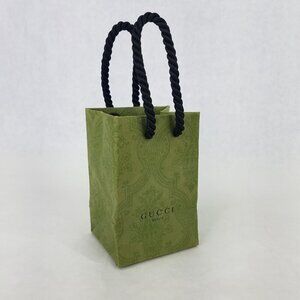Gucci Beauty Bag Green Paisley Empty Shopping Paper Mini 4.5" x 3" x 2.5" Decor